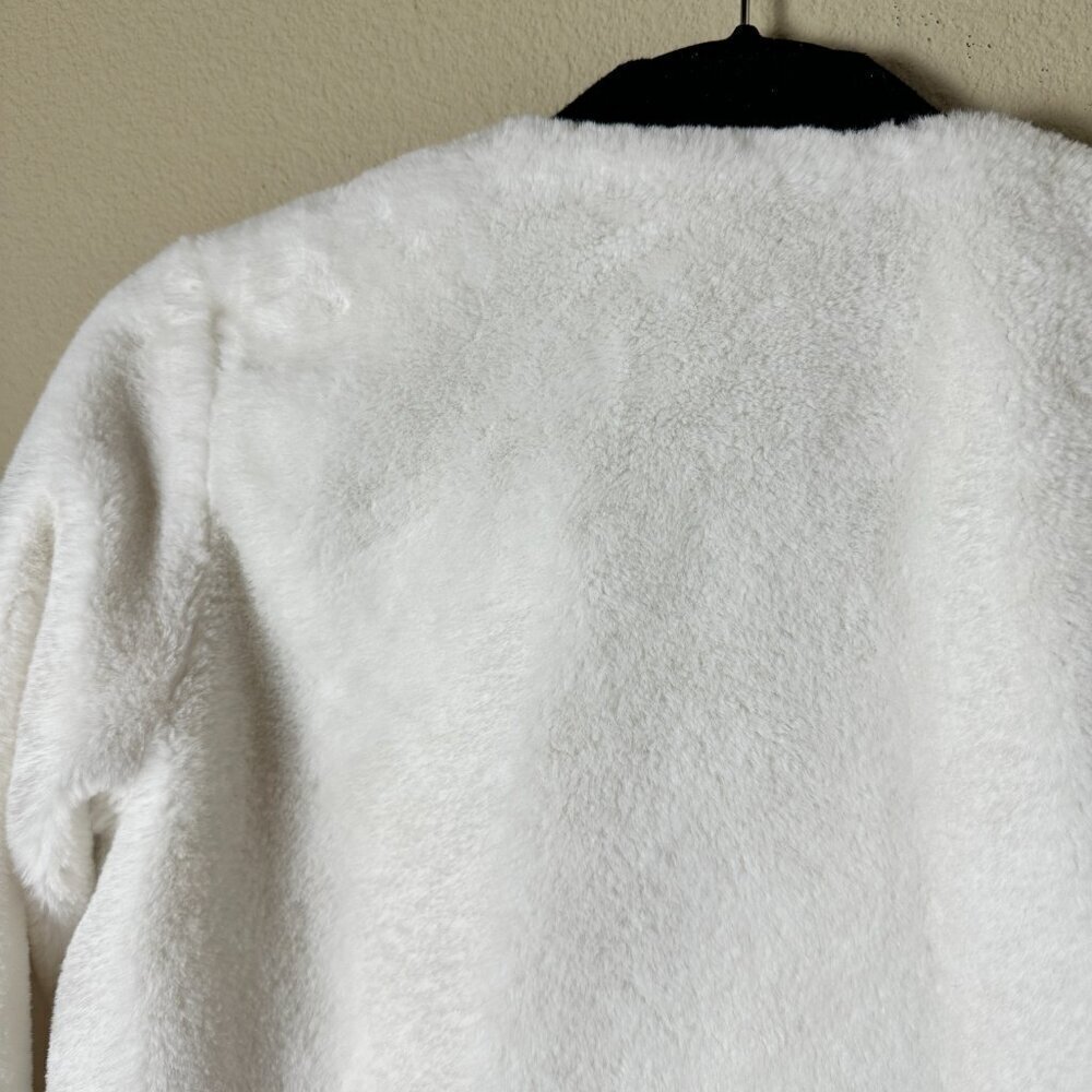 DISNEY White Faux Fur Mickey Bomber Jacket Coat Size Small - Picture 8 of 10